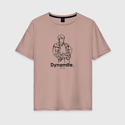 Футболка оверсайз женская BTS Dynamite Park Ji-min, цвет: пыльно-розовый