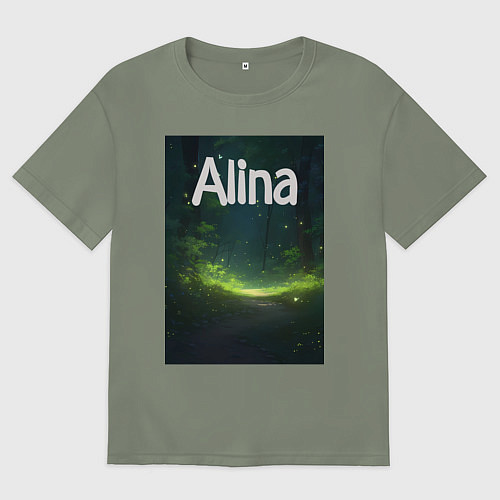 Женская футболка оверсайз Alina луч света / Авокадо – фото 1