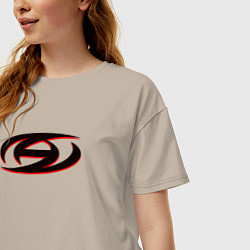 Футболка оверсайз женская Logo Ateez, цвет: миндальный — фото 2