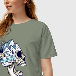Футболка оверсайз женская Черепок и природа, цвет: авокадо — фото 2