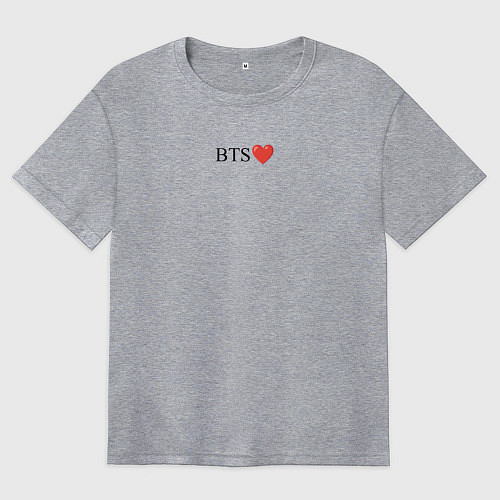 Женская футболка оверсайз BTS Сердечко / Меланж – фото 1