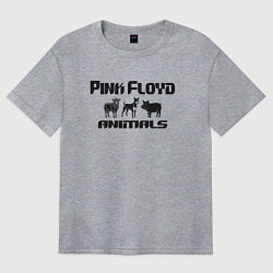 Футболка оверсайз женская Pink Floyd animals, цвет: меланж