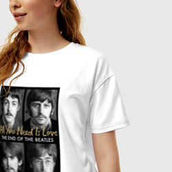 Футболка оверсайз женская The Beatles au you need is love, цвет: белый — фото 2