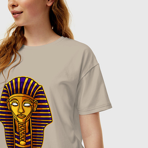 Женская футболка оверсайз Древний фараон / Миндальный – фото 3