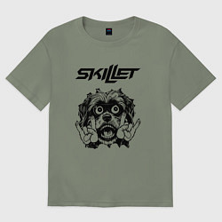 Футболка оверсайз женская Skillet - rock dog, цвет: авокадо