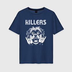 Футболка оверсайз женская The Killers rock dog, цвет: тёмно-синий