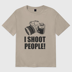 Футболка оверсайз женская Фоткаю людей, цвет: миндальный