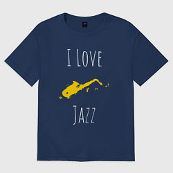 Футболка оверсайз женская Джазовая любовь, цвет: тёмно-синий