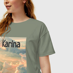 Футболка оверсайз женская Karina облака, цвет: авокадо — фото 2