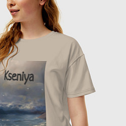 Футболка оверсайз женская Kseniya волны, цвет: миндальный — фото 2