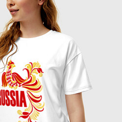 Футболка оверсайз женская Russia, цвет: белый — фото 2