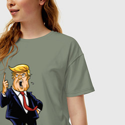 Футболка оверсайз женская Злой Трамп, цвет: авокадо — фото 2