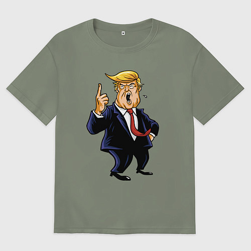 Женская футболка оверсайз Злой Трамп / Авокадо – фото 1