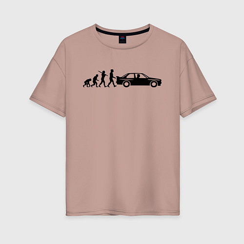Женская футболка оверсайз БМВ эволюция / Пыльно-розовый – фото 1