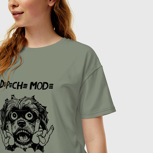 Женская футболка оверсайз Depeche Mode - rock dog / Авокадо – фото 3