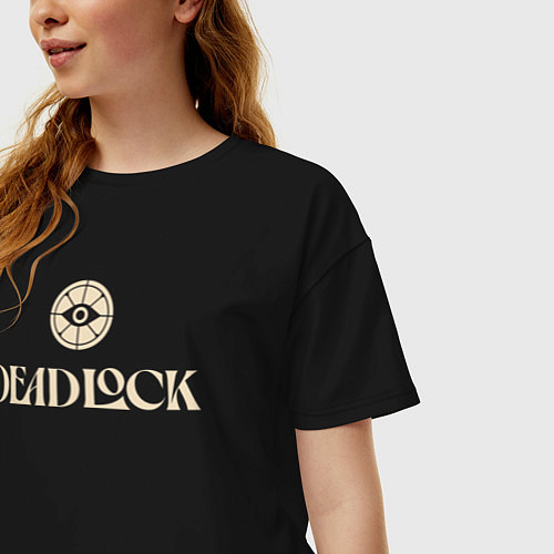 Женская футболка оверсайз Deadlock logo / Черный – фото 3