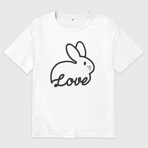 Женская футболка оверсайз Bunny lover / Белый – фото 1
