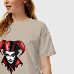 Футболка оверсайз женская Арлекин, цвет: миндальный — фото 2