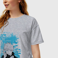 Футболка оверсайз женская Jujutsu Kaisen Gojo расширение территории, цвет: меланж — фото 2