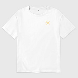 Женская футболка оверсайз Сокрушу пред ним врагов его герб желтый