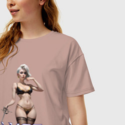 Футболка оверсайз женская Lust Goddess Lorraine, цвет: пыльно-розовый — фото 2