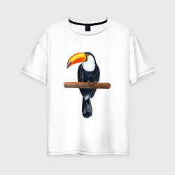Футболка оверсайз женская Тукан, цвет: белый
