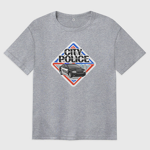 Женская футболка оверсайз Городская полиция / Меланж – фото 1
