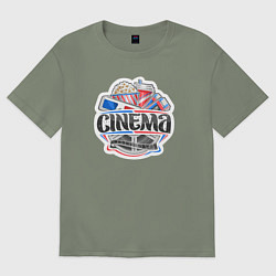 Футболка оверсайз женская В кинотеатре, цвет: авокадо