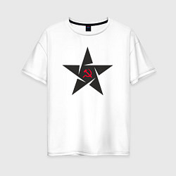 Женская футболка оверсайз Black star USSR