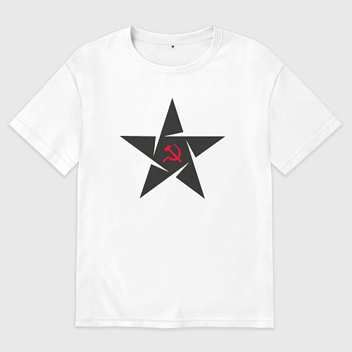 Женская футболка оверсайз Black star USSR / Белый – фото 1