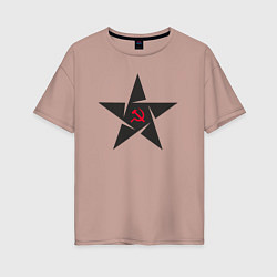 Женская футболка оверсайз Black star USSR