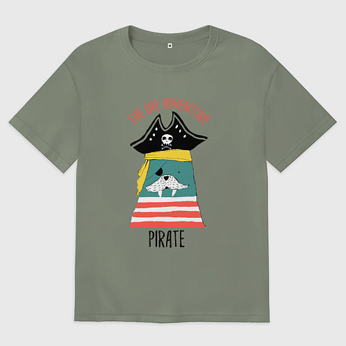 Женская футболка оверсайз Пират - приключение жизни / Авокадо – фото 1