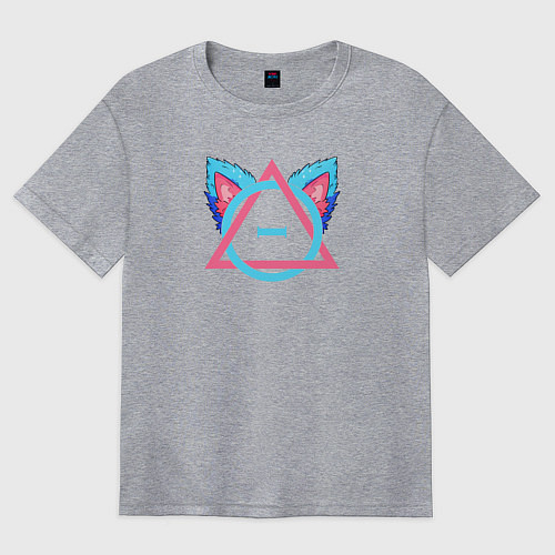 Женская футболка оверсайз Цветной символ квадробика / Меланж – фото 1