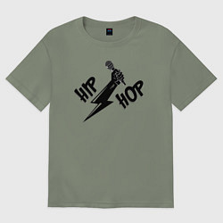 Футболка оверсайз женская Хип-хоп музыка, цвет: авокадо