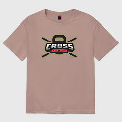 Футболка оверсайз женская Cross fitness, цвет: пыльно-розовый