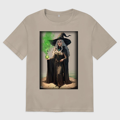 Женская футболка оверсайз Ведьма / Миндальный – фото 1