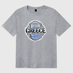 Футболка оверсайз женская Греция, цвет: меланж