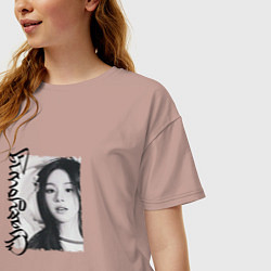 Футболка оверсайз женская Chaeyoung superstar, цвет: пыльно-розовый — фото 2