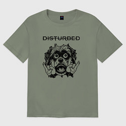 Женская футболка оверсайз Disturbed - rock dog