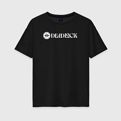 Женская футболка оверсайз Deadlock white logo