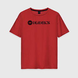 Женская футболка оверсайз Deadlock white logo