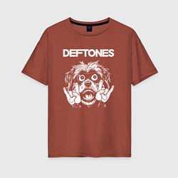 Женская футболка оверсайз Deftones rock dog