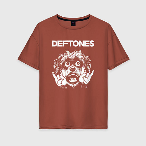 Женская футболка оверсайз Deftones rock dog / Кирпичный – фото 1