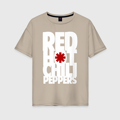 Женская футболка оверсайз RHCP - title and logo / Миндальный – фото 1