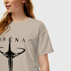 Футболка оверсайз женская Quake arena logo, цвет: миндальный — фото 2