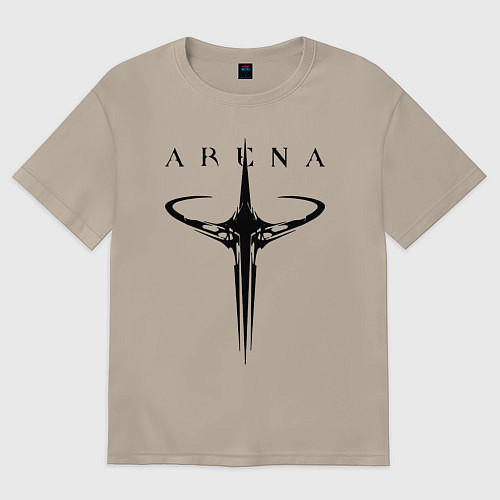 Женская футболка оверсайз Quake arena logo / Миндальный – фото 1