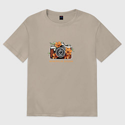 Футболка оверсайз женская Моменты осени, цвет: миндальный