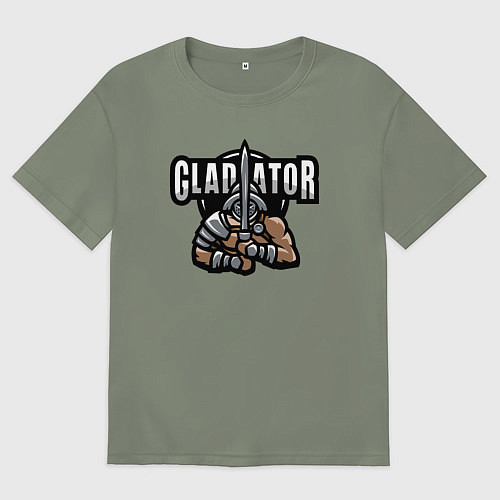 Женская футболка оверсайз Гладиатор с мечом / Авокадо – фото 1