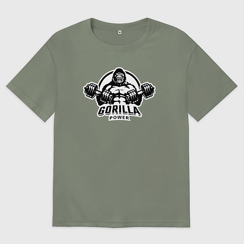 Женская футболка оверсайз Gorilla power gym / Авокадо – фото 1