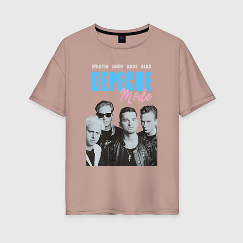 Женская футболка оверсайз Depeche Mode Vintage / Пыльно-розовый – фото 1